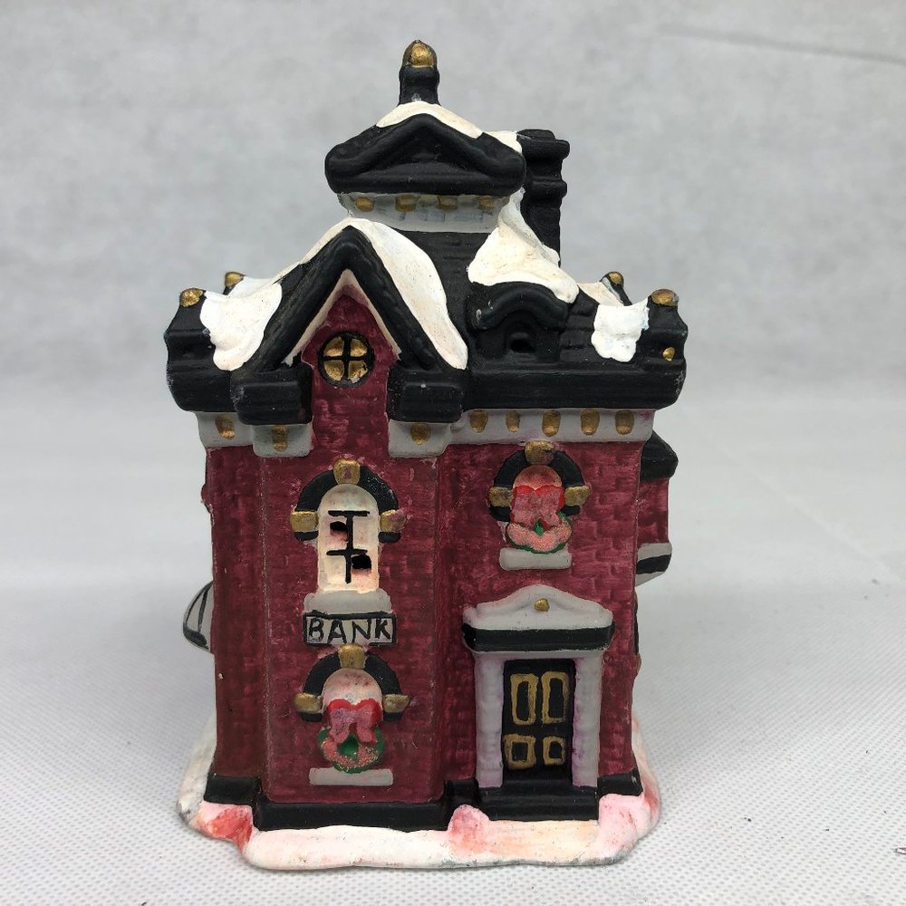 Painted  Ceramic Bank Clay Gingerbread Light Up Ho